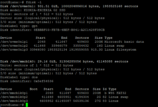 fdisk-l