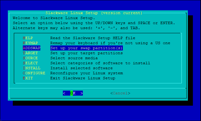 Slackware setup