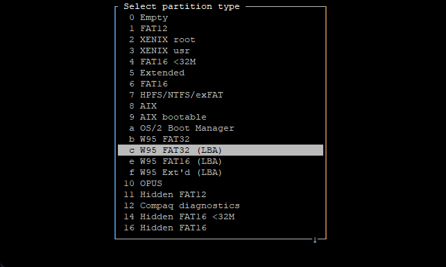 cfdisk