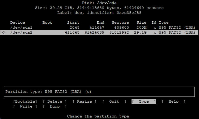 cfdisk