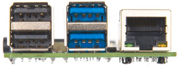 Raspberry Pi 4 Model B - USB3.0 end view